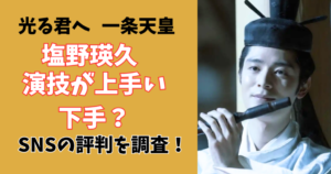 光る君へ一条天皇役の塩野瑛久の演技が上手い下手？SNSの評判を調査